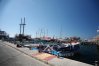 Tuna fishing boats for hire in Paphos harbor, Cyprus