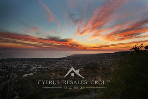 Amazing sunset from Melissovounos mountain in Tala, Cyprus